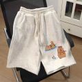2025 American Ins Style Capibala Printed New Fun Drawstring Shorts For Women's Street Fashion Brand Five Quarter Pants.