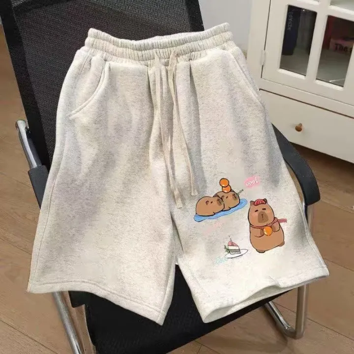 2025%20American%20Ins%20Style%20Capibala%20Printed%20New%20Fun%20Drawstring%20Shorts%20For%20Women's%20Street%20Fashion%20Brand%20Five%20Quarter%20Pants%20-%20Image%204