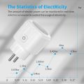 Tuya Smart Socket EU 16A AC100-240V WiFi Smart Plug with Power Monitoring Outlet Alexa  Home Voice Control Smart Life APP. 