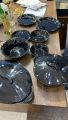 Premium Quality 6Pcs Melamine Plates Set Quarter Plate Melamine Double Glazed Black Color Plate Set Size "7"Inche 
​. 