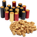 100 Pcs Natural Wine Bottle Corks and Seals Heat Shrink Capsules with Tear Tab for Straight Mouth Wine Bottles Cap. 