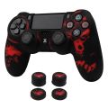 Laser Carving Soft Silicone Control Cover For Playstation 4 Controller PS4 Gamepad Skin with Joystick Grip Caps.