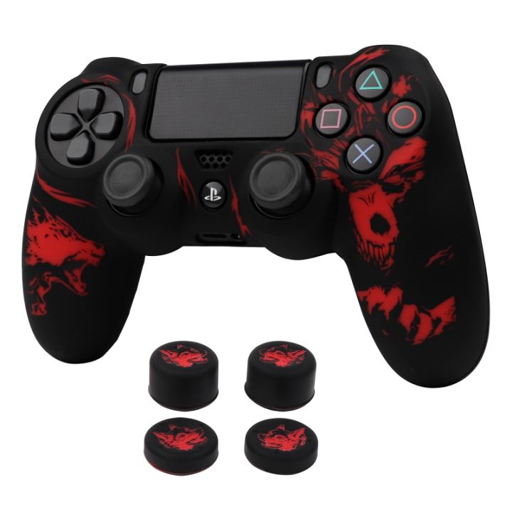Laser%20Carving%20Soft%20Silicone%20Control%20Cover%20For%20Playstation%204%20Controller%20PS4%20Gamepad%20Skin%20with%20Joystick%20Grip%20Caps%20-%20Image%206