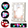 RGB-LED Bulb Mirror Lights Vanity Mirror Lamp Kit Lens Headlight Bulbs Kit (10 Bulbs) for Make. 