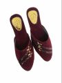 New fancy stylish velvet hafe cut shoes for girls. 