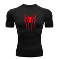 Spider Print Men's Sports T-shirts Fitness Gym Tight Compression Shirt Summer Breathable Quick Drying Tees Y2K Short Sleeve Tops. 