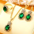 4PCS Sets Exquisite Water Drop Rhinestone Necklace Earrings Ring Jewelry Set Charm Ladies Jewelry Fashion Bridal Gifts. 