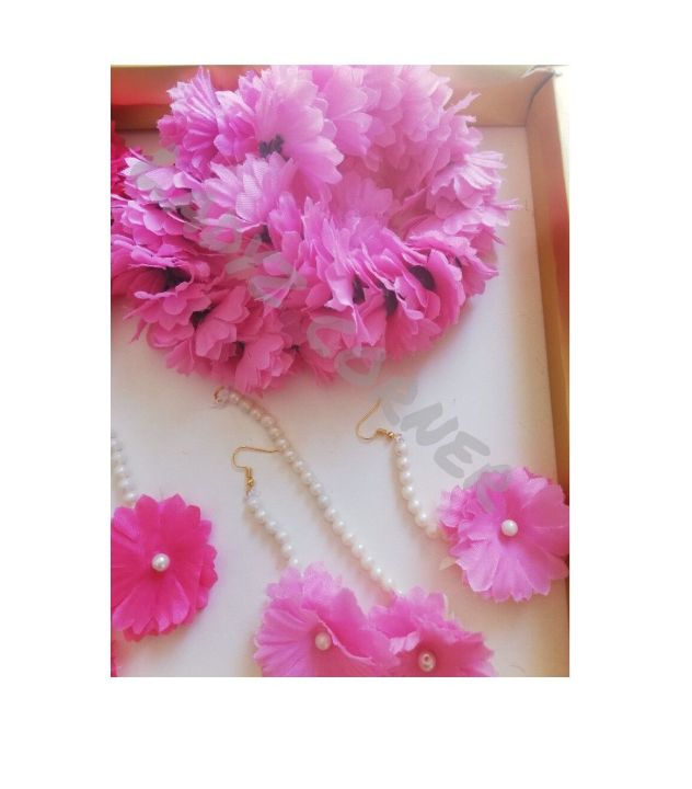 artificial flower gajra set - artificial flower gajray- gajray - pink gajray - gajraset