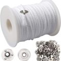 1 Roll Candle Cotton Wicks +100pcs Metal Candle Wick Sustainer Tabs For Handmade Candle DIY Craft Making Kit Set Accessories. 