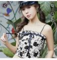 Strapless camisoles women sexy hot summer Rose prints crop top. 