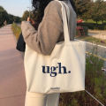 Women's Shoulder Bag Casual Female Capacity Tote Bags Large Shopper Canvas Letter Fashion Harajuku Zipper Print Canvas Handbags. 