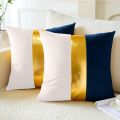 Luxury Patch Work Golden Laser Cut Velvet Cushion Covers. 