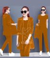 Velvet 3 Pcs Winter Tracksuit Long Hoodie Style For Girls Tracksuit Modern High Quality For Womens Plain Tracksuit For Girls. 
