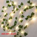 1Pack Ivy Fake Vines Artificial Ivy with 20 LED String Light Leaf Wall Faux Leaves For Room Garden Office Wedding Wall Decortion. 