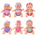 Mini Silicone Reborn Dolls Realistic Smiling Newborn Baby Doll Simulation Baby Dress Up Soft Rubber Doll For Girls Toddler Gift. 