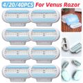 4/20/40pcs GFLV 3 Layers Razor Blade Women Shaver Head for Venus Razor Safety Razor for Women Face Arm Leg Hair Machine. 