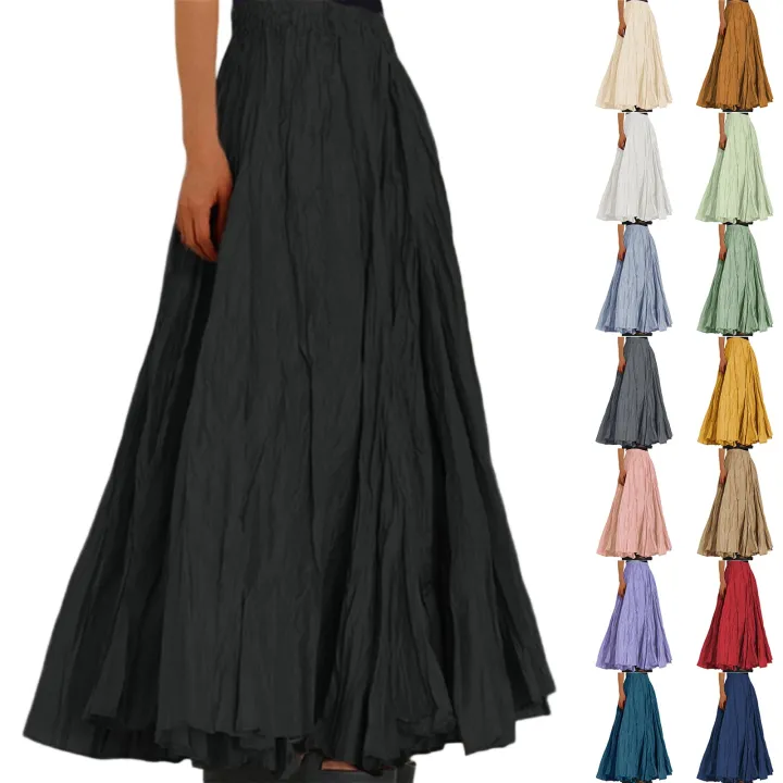 New%20Spring%20Summer%20Chiffon%20Skirts%20for%20Women%20Elegant%20Patchwork%20A-Line%20Long%20Skirt%20Woman%20Korean%20Chic%20High%20Waist%20Cake%20Midi%20Skirt%20-%20Image%202
