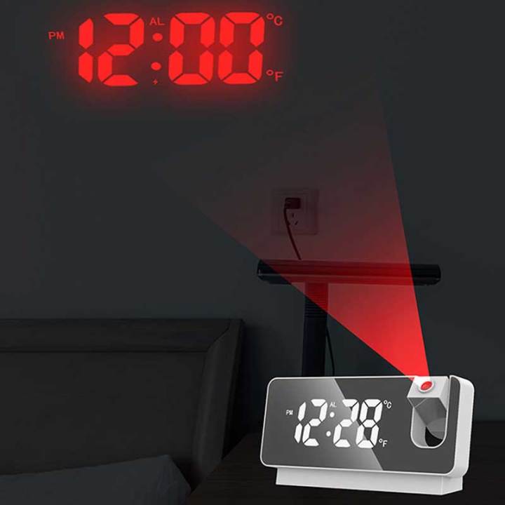 Multi-function Projection Electronic Clock Luminous Silent Alarm Clock Student Bedside Table Clock Home Desktop Decoration