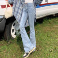 Woman Elastic High Waist Bell Bottom Jeans Female High Street Designer Flare Pants Lady Fashion Blue Black Gothic Denim Trousers. 