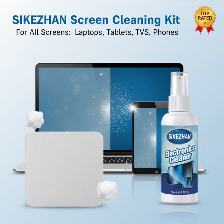 Screen Cleaner Spray and Wipe Kit-Safe for LED,LCD,OLED,Smart TV,Monitor,Laptop,Computer,Car Display-with Screen Cleaning Cloth