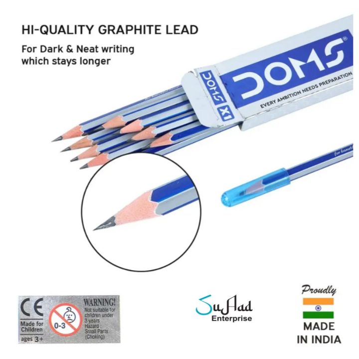 Doms%20Pencils%201%20Packet%20Set%20Of%2010%20Pcs(1%20Eraser+1%20Sharpener)%20-%20Image%209