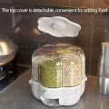 Automatic Plastic 360 Degree Rotation Cereal Dry Food Rice Grain Storage Dispenser Box , with Measuring Cup ,6 kg. 