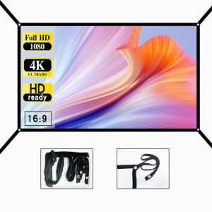 Bilashmart 60-150 inch wall mounted foldable projection screen, projector specific soft screen, home theater - extended version