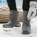 New Warm Men Plush Snow Boots High Top Winter Men's Boots Waterproof Winter Motorcycle Boots Outdoor Anti-Slip Men Hiking Boots. 