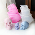 3D Skull Shape Silicone Mold DIY Halloween Skull Candle Silicone Mold Epoxy Plaster Home Decoration Resin Casting Art Crafts. 