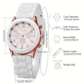 6PCS/Set Women's Watches Casual Silicone Band Analog Quartz Watch Heart Pearls Jewelry Set(Without Box). 