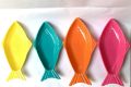 Pack Of 1, 2, And 3 Fish Shape Melamine Steak Dessert Mini Plate Rectangle Solid Glaze Fish Tra..... 