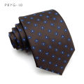 Luxury 8CM Mens Necktie Polka Dot Plaid Ties For Man Groom Groomsman Jacquard Woven Neck Tie Formal Business Party Accessories. 