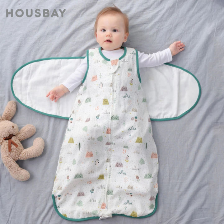 Baby Sleeping Bag Wearable Blanket Newborn Swaddle Wrap Sack Gauze