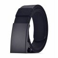 Men's Belt Automatic Metal Buckle Imitation Nylon Webbing Outdoor Work Belt Toothless Automatic Buckle Casual Sports Canvas Belt.