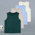 1/4/5 Piece Children's Four Seasons Solid Color Joker Basic Sleeveless Vest Boy Comfortable Top Girl Sweet And Lovely Pink Sling.