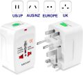 Universal Travel AC Adaptor | All in One International Plug With AU US EU Converter. 