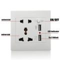 AC 110-250V 13A USB Wall Socket Universal Wall Socket Panel With 2 USB Port Plug Charger Switch Power Outlet. 