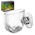 Acrylic Aquatic Plant Cup Aquarium Fish Tank Glass Plant Pot with suction holder Feeding Container Stand for Aquarium Lanscape. 