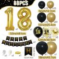 Black Gold Balloon Garland Arch Kit Confetti Latex Balloon Happy 18 30 40 50 Year Old Birthday Party Decor Adults Anniversary. 