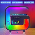 Multifunction Wireless Charger Stand Bluetooth 5.0 Speaker FM TF RGB Night Light Fast Charging Station for iPhone Samsung Xiaomi. 