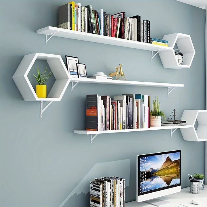 5.91x%203.74%20inch%202%20Pcs%20Heavy%20Duty%20Shelf%20Brackets%20,%20Floating%20Shelves%20White%20Triangle%20Shelf%20Brackets,%2090%20Degree%20Angle%20Wall%20Mounted%20-%20Image%204