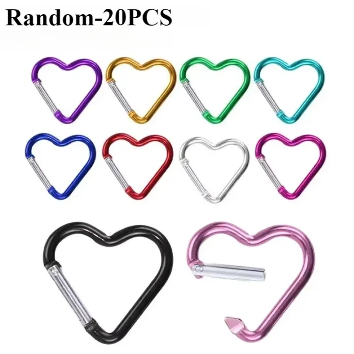 10/20/40PCS%20Heart%20Shaped%20Carabiner%20Aluminum%20Alloy%20Clip%20for%20Backpack%20Water%20Bottle%20Keychain%20Outdoor%20Hiking%20Climbing%20Accessories%20-%20Image%207