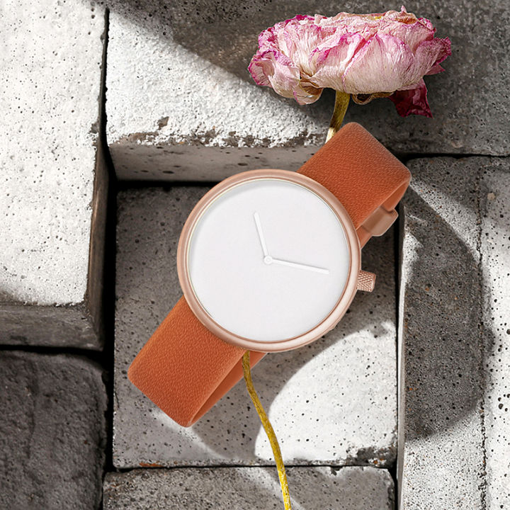 TOMI%20Women's%20Minimalist%20Style%20Leather%20Watch%20Women's%20Small%20Disc%20Scaleless%20Fashion%20Watch%20Minimalist%20Women's%20Leisure%20Quartz%20Watch%20-%20Image%205