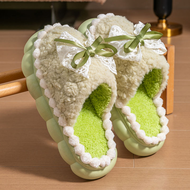 Winter%20Warm%20Fur%20Slippers%20For%20Women%20Thick-Soled%20Household%20Slippers%20Cute%20Bow%20Non%20Slip%20Soft%20Home%20Shoes%20Indoor%20Plush%20Women's%20Slipper%20-%20Image%207