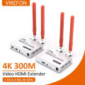 VIKEFON 4K 200M/300M 5.8GHz Wireless HDMI Transmitter Receiver Extender 1 TX-4 RX Audio Video Extender HDMI Loop-Out For TV Box. 