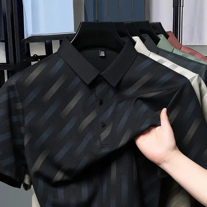 2025%20New%20Men's%20Business%20Casual%20Short%20Sleeved%20Printed%20Polo%20Shirt%20Fashionable%20Breathable%20Comfortable%20and%20Versatile%20Top%20-%20Image%204