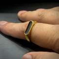 A Beautiful Silver Black Gold Italian Ring For Men/Women Black Apoxy Head Unisex. 