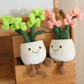 35cm Flowerpot Figurine Simulation Filled Plush Toy Figurine Cartoon Anime Cute Pillow Fun Home Decoration Office Ornament.
