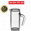 Acrylic Olive Oil can Transparent Jug Bottle Dispenser with Handle & Clear Lid (500 ml). 