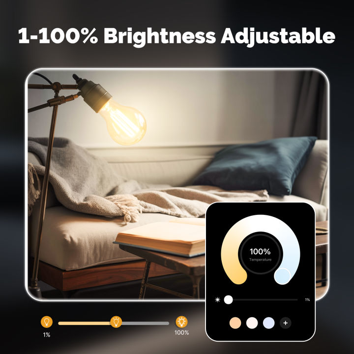 MOES%20TUYA%20Matter%20WiFi%20Smart%20Filament%20Bulb%20LED%20Light%20Lamp%20E27%20Dimmable%202700K-6500K%20806Lm%207W%20Alexa%20%20Home%20Voice%20Control%20lightify%20-%20Image%203